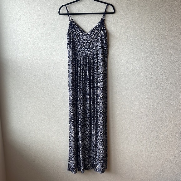 Lauren Ralph Lauren Geometric Spaghetti Strap Dress, Blue, Size 8 - Picture 5 of 9